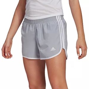 adidas Women's Light Gray Athletic Shorts with White Trim